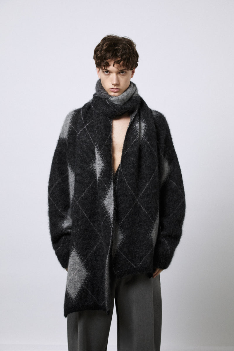 Schal im Argyle-Muster aus Superkid Mohair
