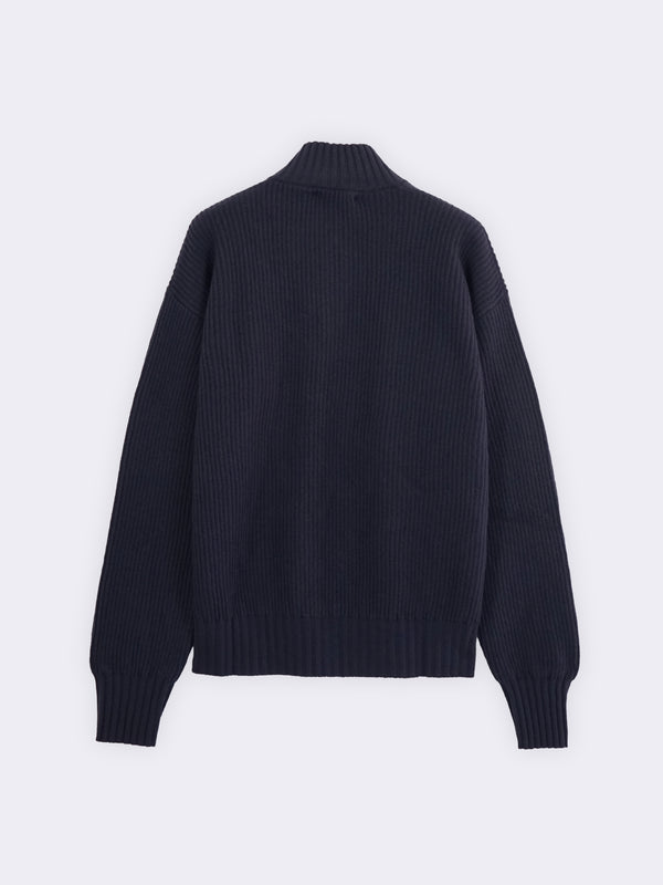 Trucker-Jacke aus reiner Wolle im englischen Strickmuster