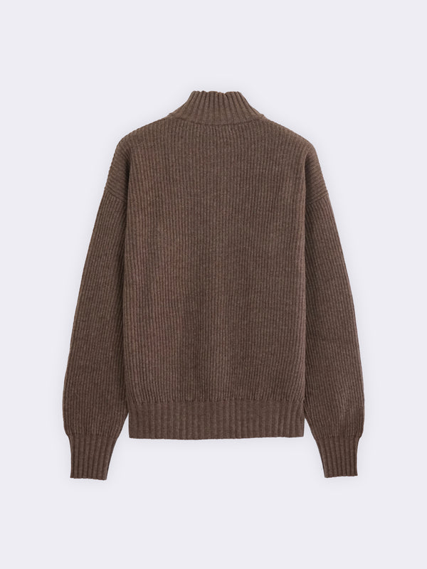 Trucker-Jacke aus reiner Wolle im englischen Strickmuster