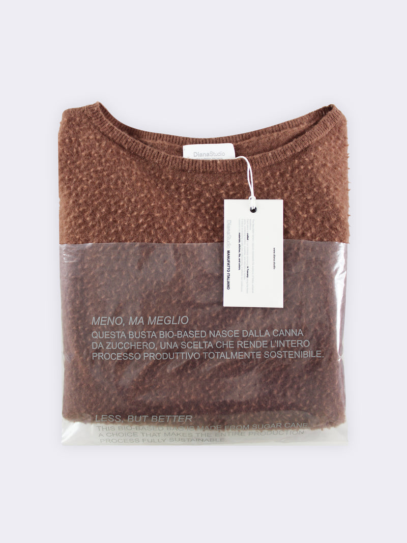 Boatneck in pura Lana con lavorazione casentino