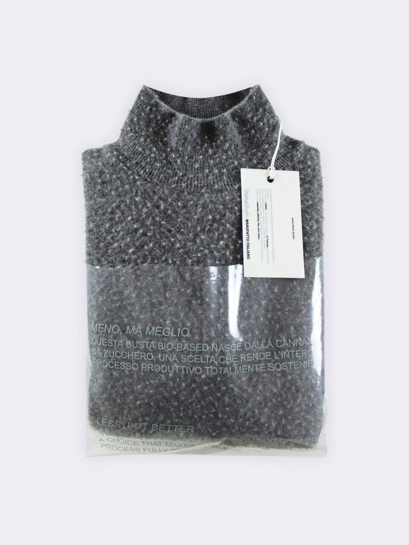 Pure Wool Mock Neck Sweater with Casentino Finish