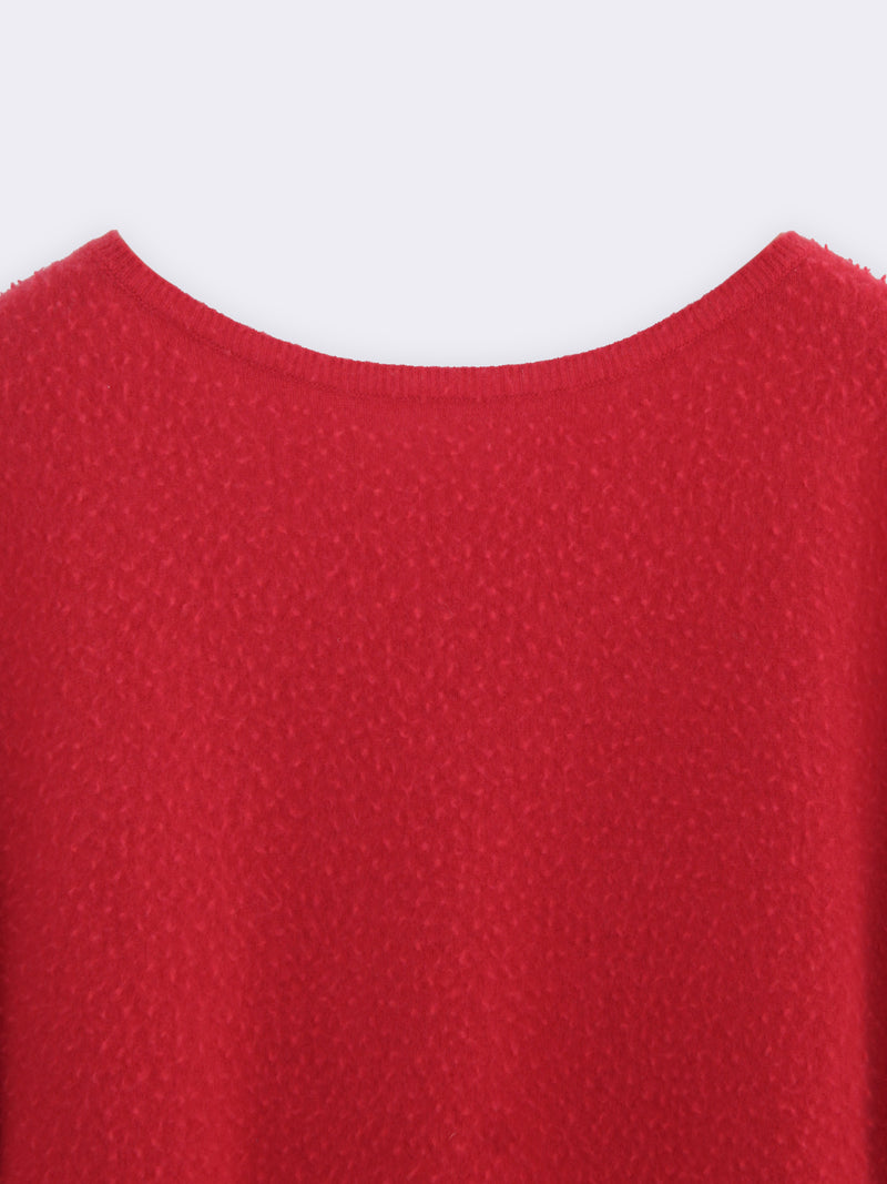 Boatneck in pura Lana con lavorazione casentino