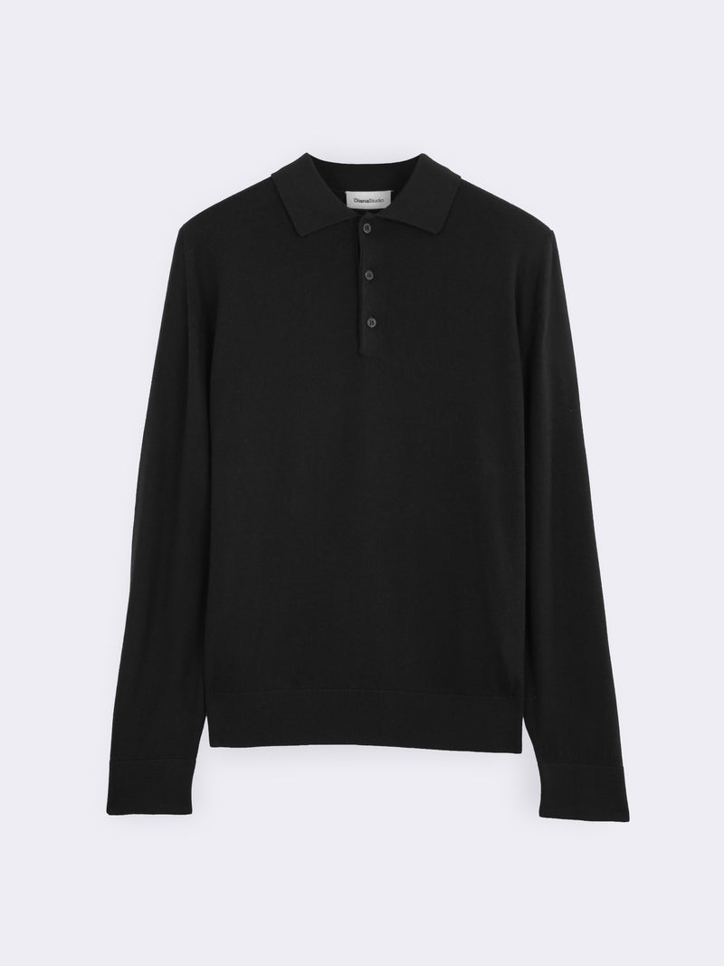 Feines Poloshirt aus Kaschmir und extrafeiner Merinowolle