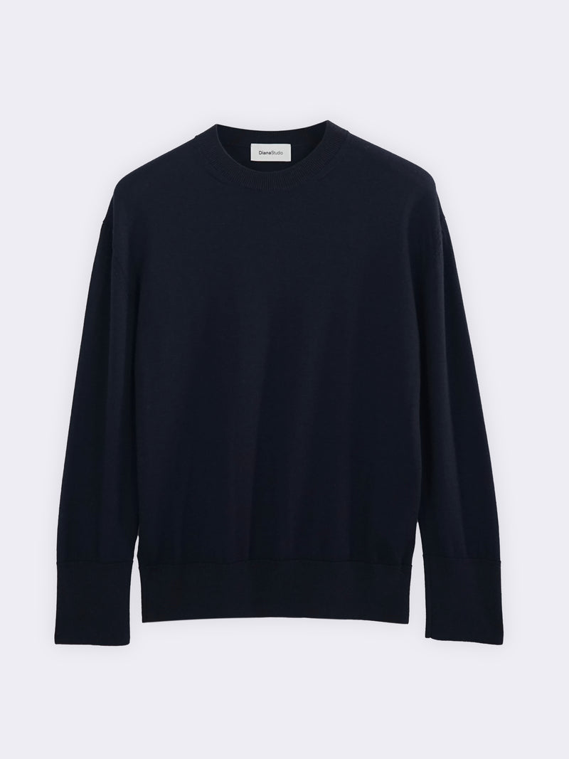 Rundhals-Pullover aus Kaschmir und extrafeiner Merinowolle