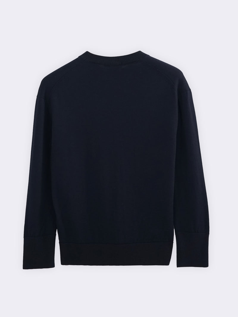 Rundhals-Pullover aus Kaschmir und extrafeiner Merinowolle