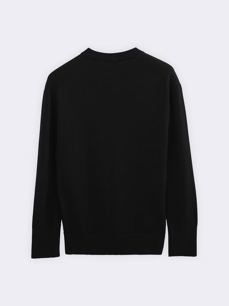 Rundhals-Pullover aus Kaschmir und extrafeiner Merinowolle