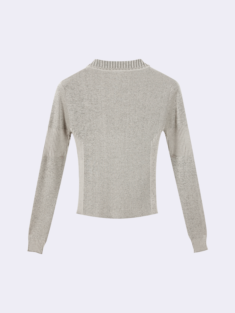Maglia full zip in Lana e Cotone