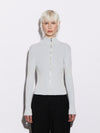 Maglia full zip in Lana e Cotone