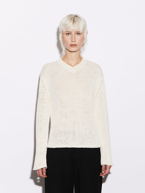 Scollo a V in Lino e Seta