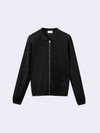 Giacca zip in Lino in punto chicco di riso