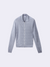 Giacca zip in Lino in punto chicco di riso