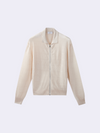 Giacca zip in Lino in punto chicco di riso