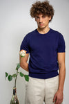 T-Shirt in maglia in Cotone Leggero - Variante Blu Navy - Immagine 2