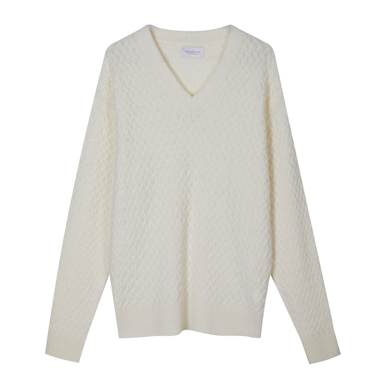 Scollo a V in Cashmere e Lana