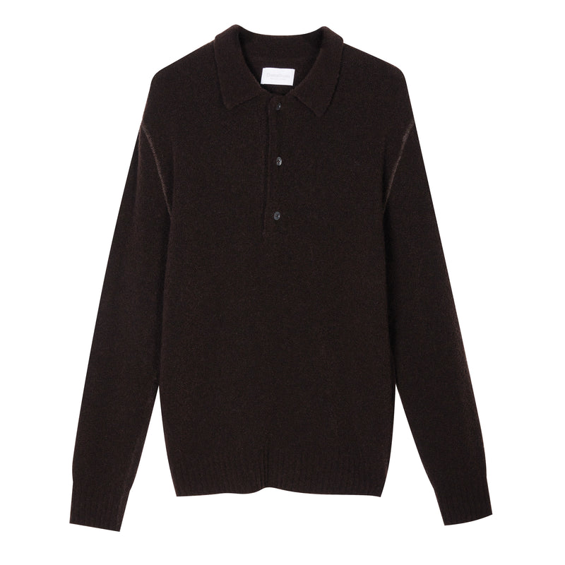 Polo aus Merino-Bouclé-Wolle