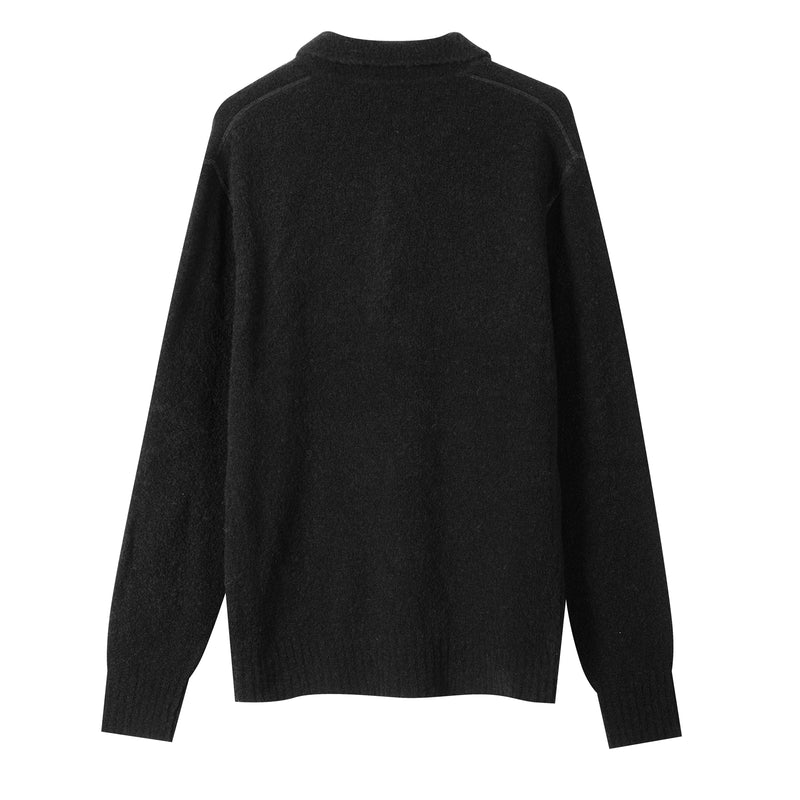 Polo aus Merino-Bouclé-Wolle