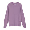 Brushed crew neck in buttoned Merino wool