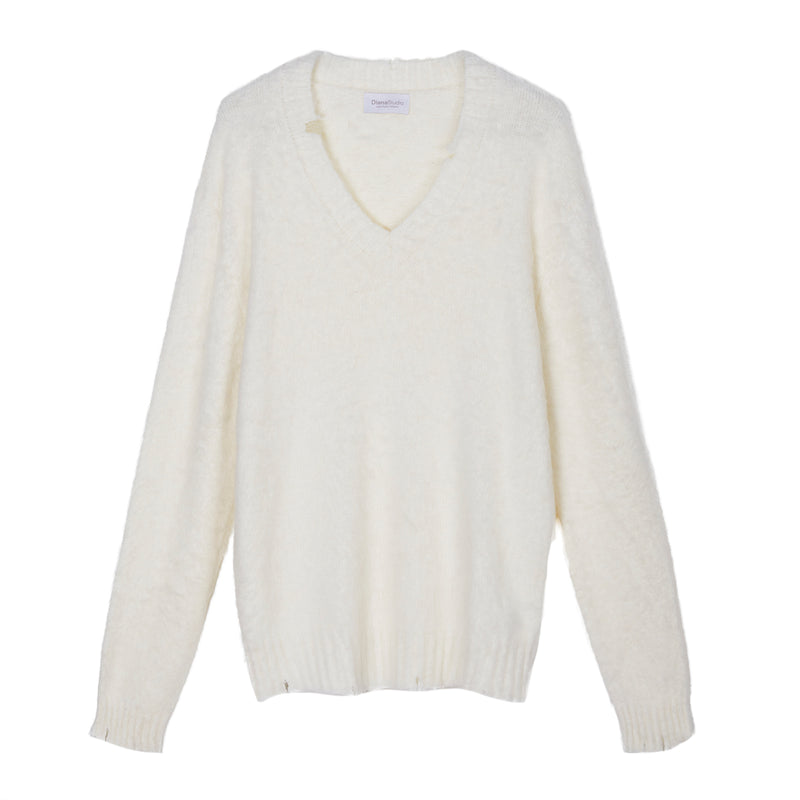 Scollo a V garzato in misto Alpaca