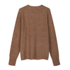 Brushed crew neck in buttoned Merino wool
