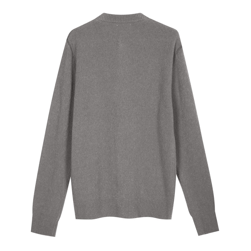 Bouclé-Cardigan mit Serafino-Ausschnitt aus Merinowollmischung