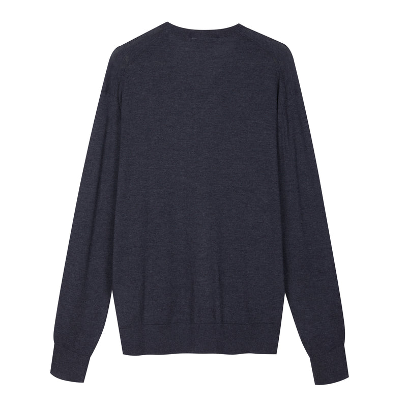 Scollo a V in Lana Merino extrafine e Cotone organico