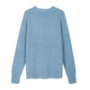 Brushed crew neck in buttoned Merino wool