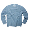 Brushed crew neck in buttoned Merino wool