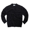 Brushed crew neck in buttoned Merino wool