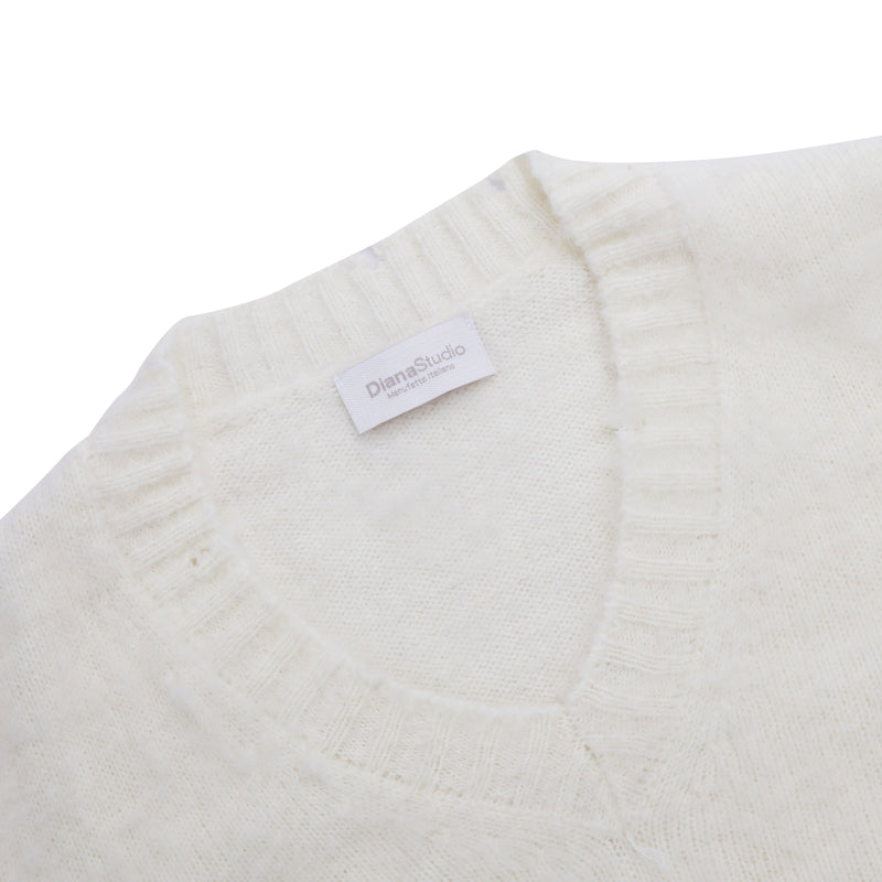 Scollo a V garzato in misto Alpaca