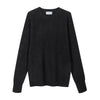 Brushed crew neck in buttoned Merino wool
